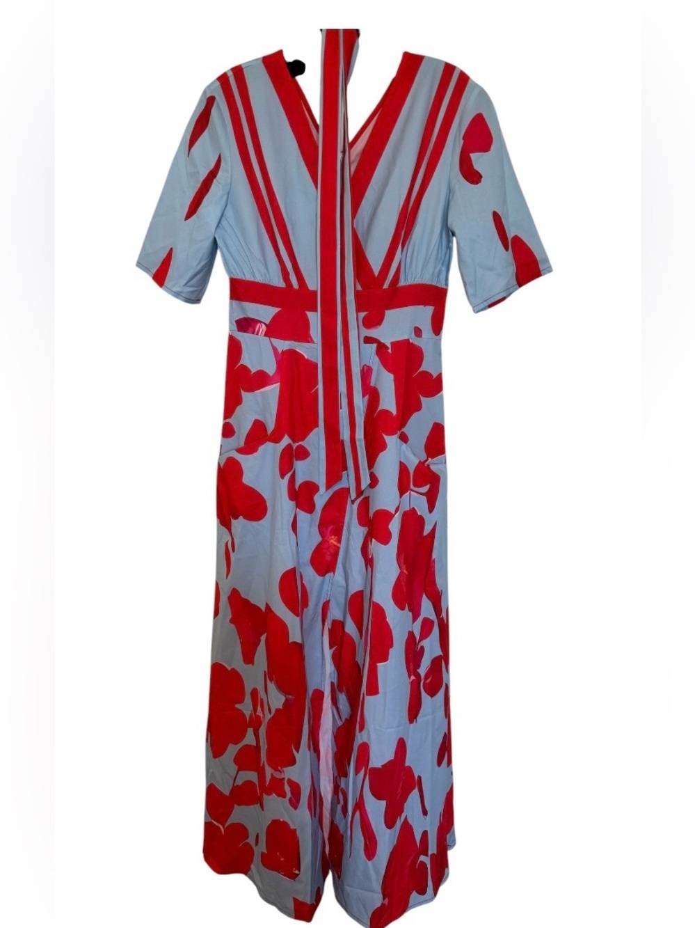 Wilfred Smith Floral Maxi Dress Size Small NWT Belted Blue Red Romantic
